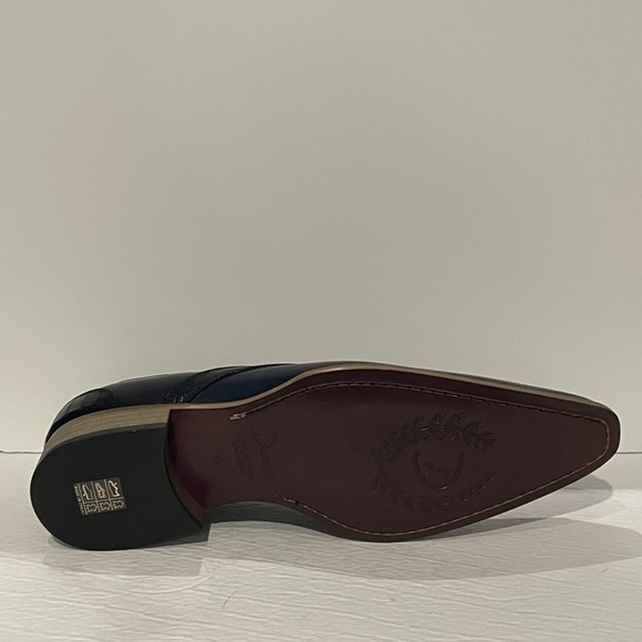 Duca shoes dressy Point Toe Atalian leather navy slip on - Picture 5 of 5